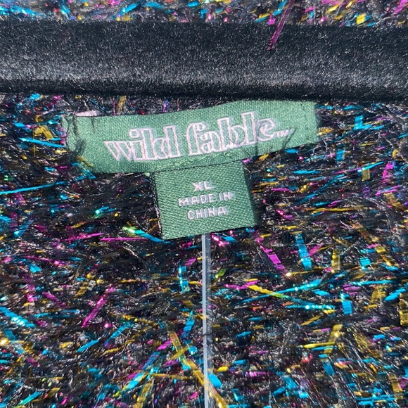 Wild Fable Rainbow Tinsel Fuzzy Oversized Sweater - Picture 6 of 7